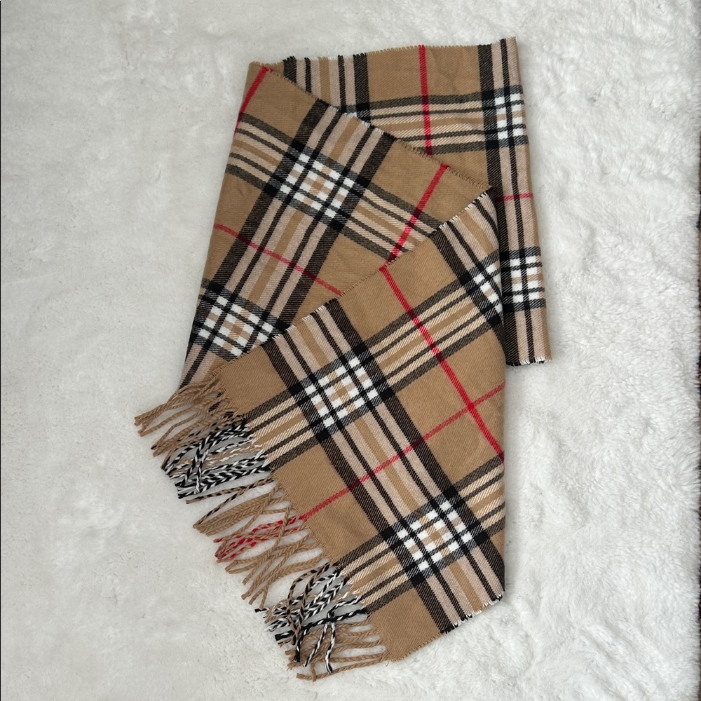 Classic Plaid Tan Scarf
